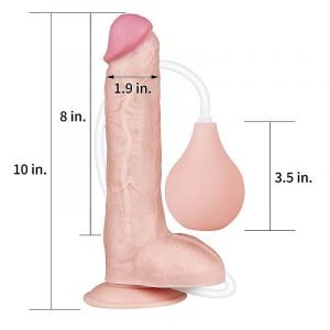 Pênis Realístico Em Cyberskin Ejaculador 25cm Ventosa - Image 8