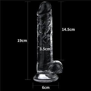 Pênis Dildo Silicone Transparente 19x3,5 Penetráveis 14,5 Ventosa