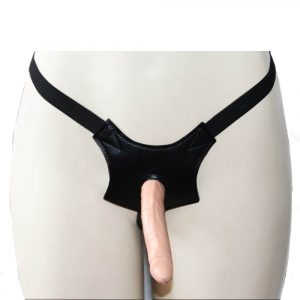 Cinta Elástica Com Pênis Dildo Fino Iniciação 13x2,5cm Cor Clara