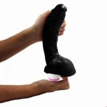 Imagem de Dildo Grande E Grosso Com Vibração Preto 22x4,7cm