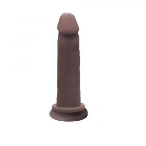 Imagem Pênis Normal de Borracha Silicone com Ventosa 19,5 x 4,5 Marrom