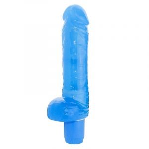 Imagem Dildo Vibrador Realístico Azul 14x4Cm Penetráveis