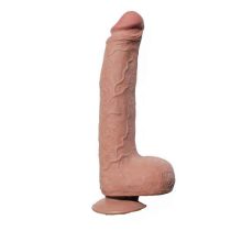 dildo enorme pênis cyberskin dupla camada marrom